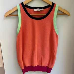 LOFT - color block sweater tank - size small